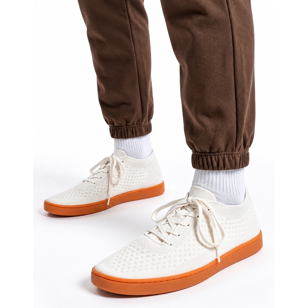 Suavs Sneakers Unisex The Zikler Knit Gum Sole Lightweight White Mens 8 Women 10